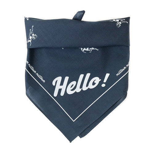 Milltown Brand - Multilingual 'Hello!' Dog Bandana - Grey - ShopFawU