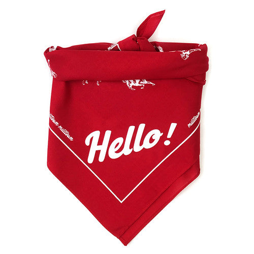 Milltown Brand - Multilingual 'Hello!' Dog Bandana - Red - ShopFawU