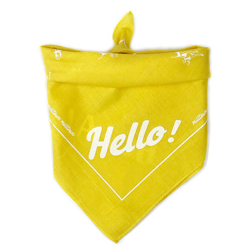 Milltown Brand - Multilingual 'Hello!' Dog Bandana - Yellow - ShopFawU